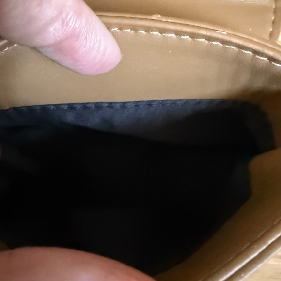 Smiley Face Mini Crossbody Bag Tan Faux Leather Cute Novelty Purse - Picture 7 of 10